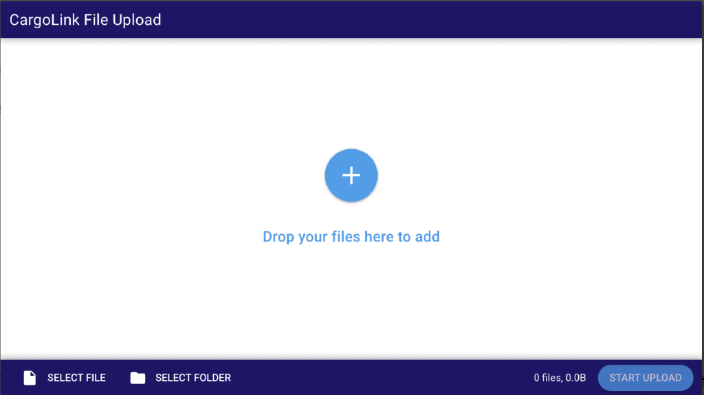 Upload widget · CargoServer Managed File Transfer
